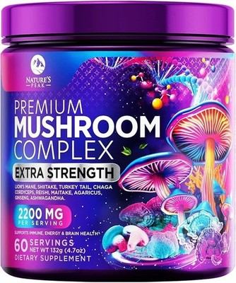 11-in-1 Mushroom Powder Complex with Lion s Mane, Reishi, Chaga  60 Servings