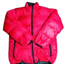 Lands' End Down Puffer Jacket Women's Size S Red Olive Reversible Coat outdoor