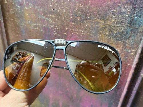 Foster Grant spec 1000 Vintage Rare 80s Aviator blue wire rim flip up sunglasses