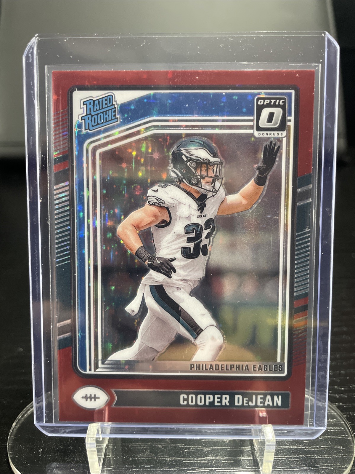 2024 Panini Donruss Optic - Rated Rookie Cooper DeJean #221 Red Stars Prizm (RC)