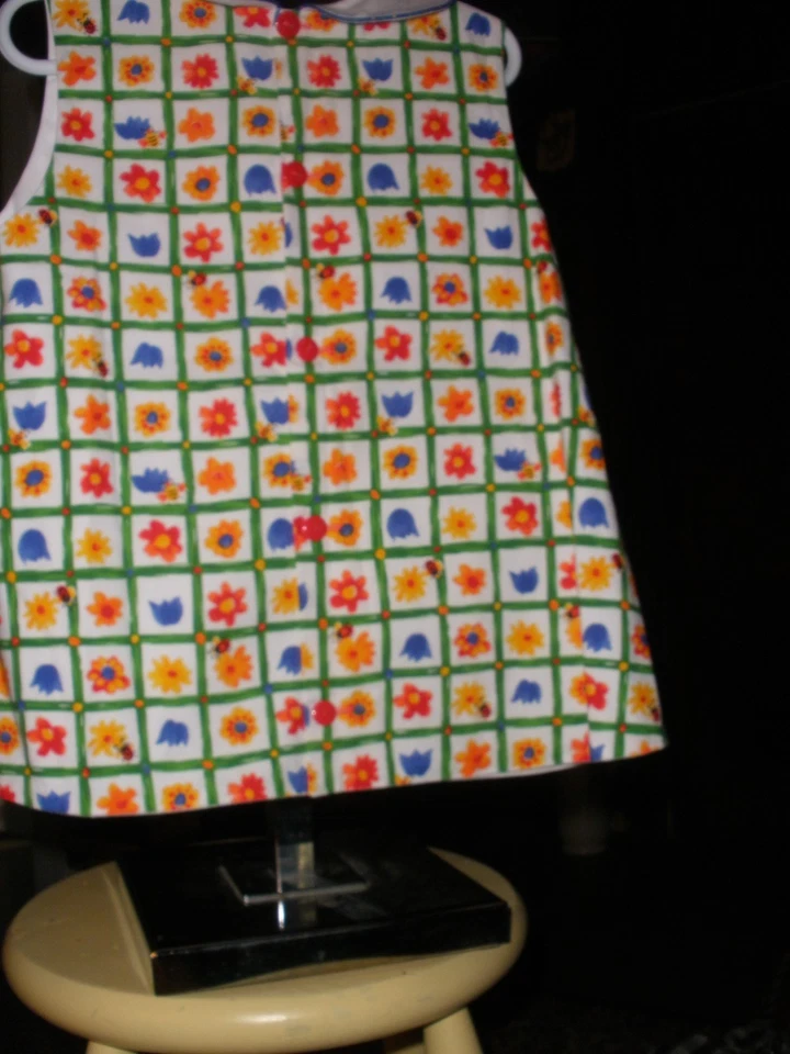 Blusa Top Niñas Floral Completamente Forrada Hecha a Mano 5 a 6 Foto 4 de 4