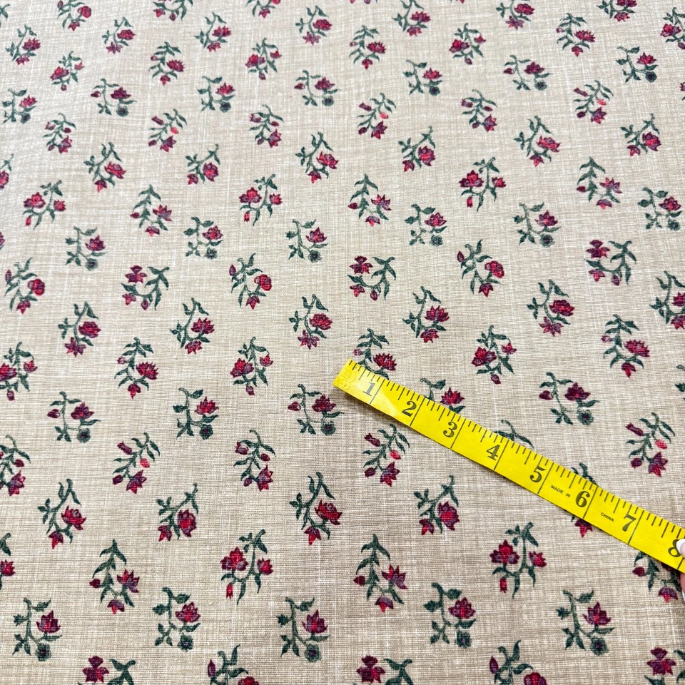 Tela de tapicería williamsburg beige rojo floral wetherburn 52x120 3,3 yardas 1444 Foto 3 de 4