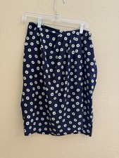 Josephine Chaus Women s Wrap Skirt Navy Blue/White Floral Size 10 Pleats Summer