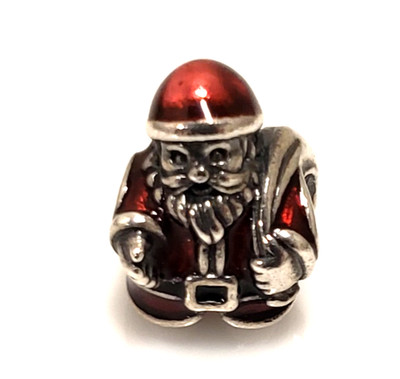 Pandora Sterling Silver Saint Nick Santa Claus Enamel Bead Charm 791231