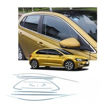 Garniture de fenêtre chromée pour VW Polo 2018-2025 - 12 pièces complètes