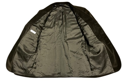 Barney's New York Corduroy Blazer Coat Men's 38 Short Olive Green Made In Italy - Picture 9 of 18