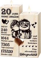KerzenstäNder Holz 20. Hochzeitstag Geschenk Deko FüR Paare Frauen MäNner