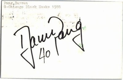 1980's -Darren Pang- Signed/Autograph/Auto Postcard Chicago Black Hawks NHL