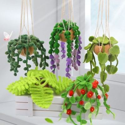 Needle Felting Supplies Hanging Potted Plant Wool Felted Set with Instruction
