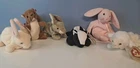 Vtg Lot Of 6 Ty Beanie Baby Forest And Farm Animals