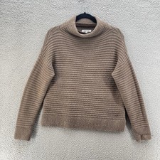 Madewell Sweater Women Extra Extra Small Tan Pullover Wool Blend Mock Neck Boxy
