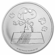 Peanuts® Snoopy Flying Ace 1 oz Silver Round 85.89 per troy oz