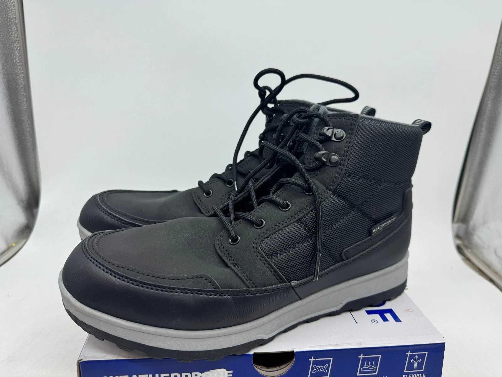 Weatherproof Jenkins Winter Boots Men's Black Lace-Up Round Toe Outdoor - 11