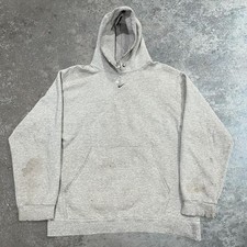 Vintage Nike Center Swoosh Hoodie men's large Gray Sweatshirt 90s Logo