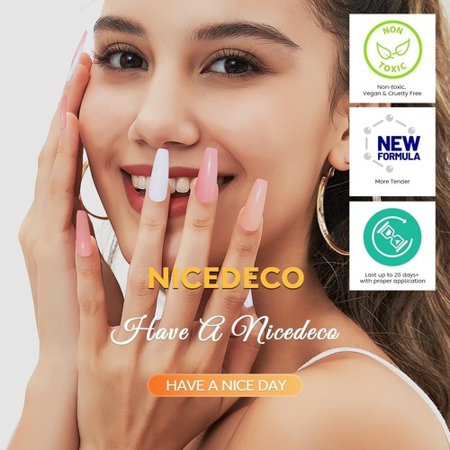 Nicedeco Base y Top Coat Semipermanente UV LED Soak off Kit de Uñas Sin - Imagen 9 de 9