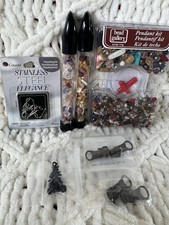 Lot Of Beads For Jewelry Making- Stainless Steel Earwire Pendant Kit And More