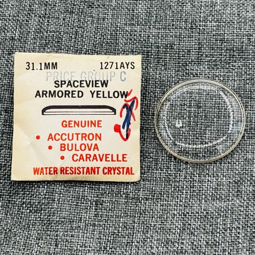 Genuine Accutron Crystal 1271AYS Spaceview Armored Yellow