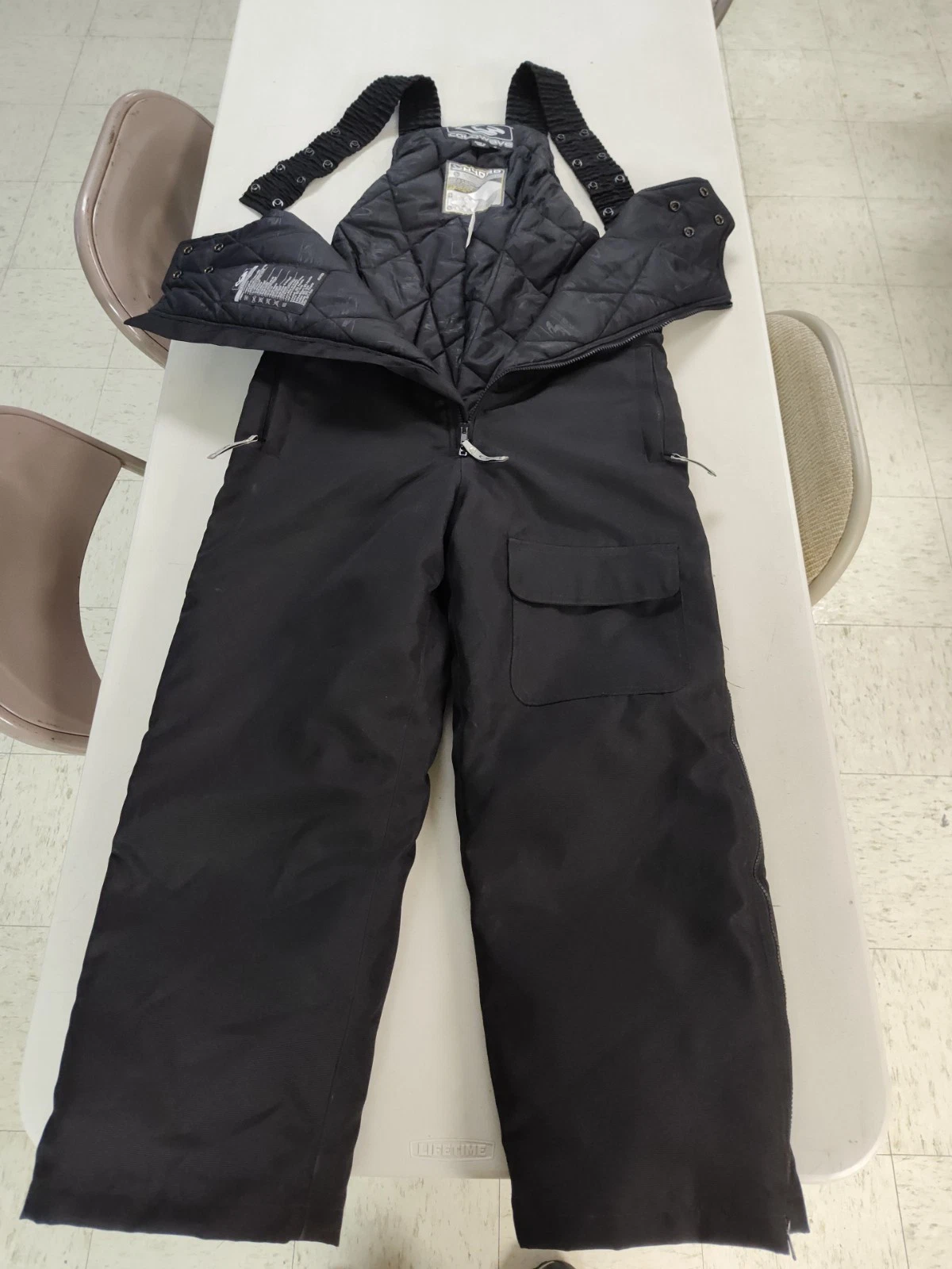 Coldwave Ski Snowmobile Bib Overalls Hydro Guard Ladies Short Large Black Pants