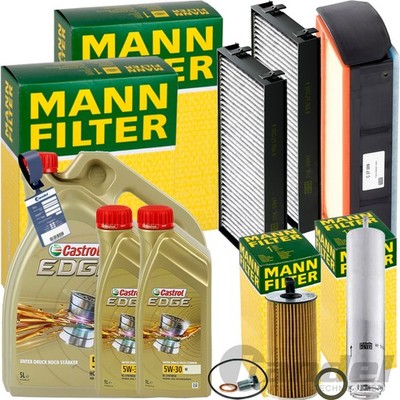 MANN INSPEKTIONSPAKET+7L CASTROL 5W-30 ÖL passend für 30+40d BMW X5 F15 X6 F16