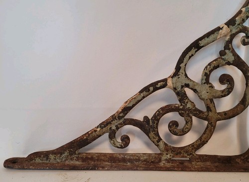 Antique Salvage Cast Iron Shelf Brackets Heavy Duty, Nice Rusty & Chippy Patina - Picture 16 of 20