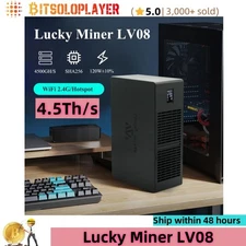 Lucky Miner LV08 4.5TH/S Bitcoin Solo Miner SHA256 BM1368 Asic BTC Lotto Mining