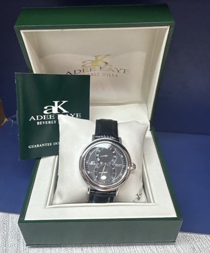 Neu!! Herrenuhr Adee Kaye Beverly Hills Silber Schwarz Automatik