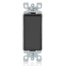 Leviton 5601-2E 15 Amp, 120/277 Volt, Decora Rocker Single-Pole AC Quiet Switch,