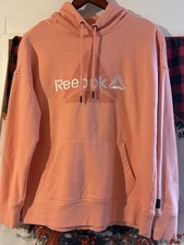 Reebok Pink Pullover Hoodie Fleece S Women Long Sleeve