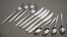 1960s Vintage BREXTON England Picnic Set Four Flatware Knife Fork Spoon