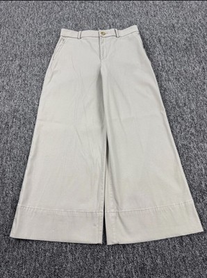 SPANX Stretch Twill Crop Wide Leg 2.0 Flax Pants Women's M 