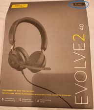 Jabra Evolve2 40 Stereo Corded, USB-C PC Headset in Black - NEW