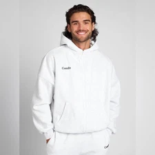 Comfrt Cloud Zip Hoodie Hooded Sweatshirt Cotton Comfortable Soft Storm Grey 2X