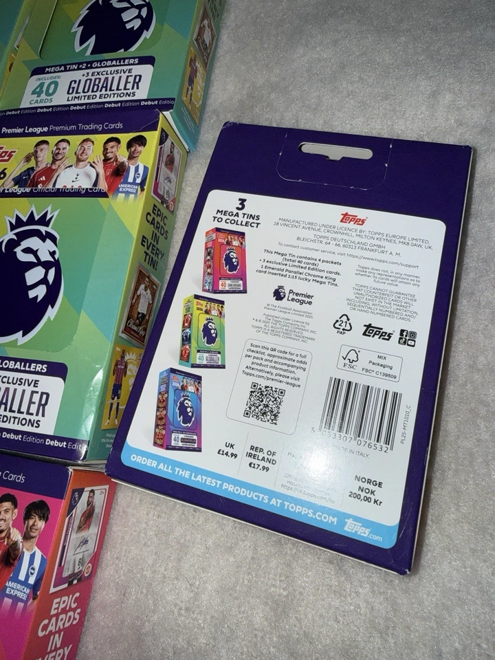 Topps Premier League 2026 Sealed Bundle X10 Mega Tins New - Image 3 of 3