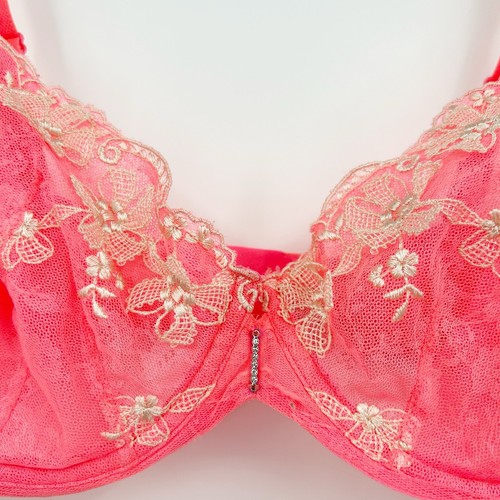 Victoria's Secret Dream Angels Damen-Push-up-BH mit Blumenspitze Größe 34DD koralle - Bild 2 von 6
