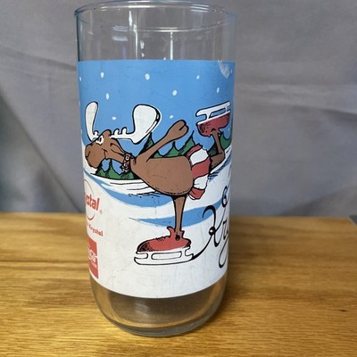 Vtg Coca-Cola  Merry Krys Moose  Krystal Christmas Collectible Glasses