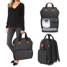 Breast Pump Bag with Compartments for Cooler Bag and Laptop, Breast Pump Back...