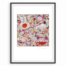 Murakami Takashi Signed - New day: Kaikai and Kiki, Faces All-Over - Certificate