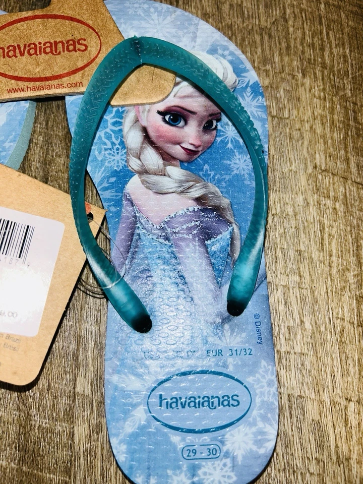 Chanclas Havaianas Disney Frozen (azul hielo) niños talla EE. UU. 13C/1Y **NUEVAS CON ETIQUETAS** Foto 3 de 4