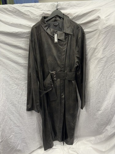 BNWT PrettyLittleThing Ladies Black Oversized Trench Coat UK Size 28 - CG L35