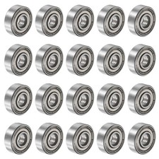 606ZZ 6x17x6mm Deep Groove Ball Bearing, 20Pcs Metal Sealed Industrial Bearing