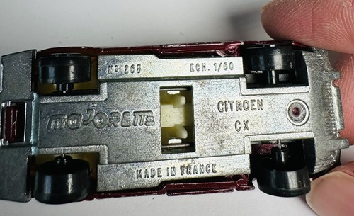 1970's MAJORETTE No 265 Citroen CX Made in France Vintage Maroon Burgandy - Picture 5 of 5