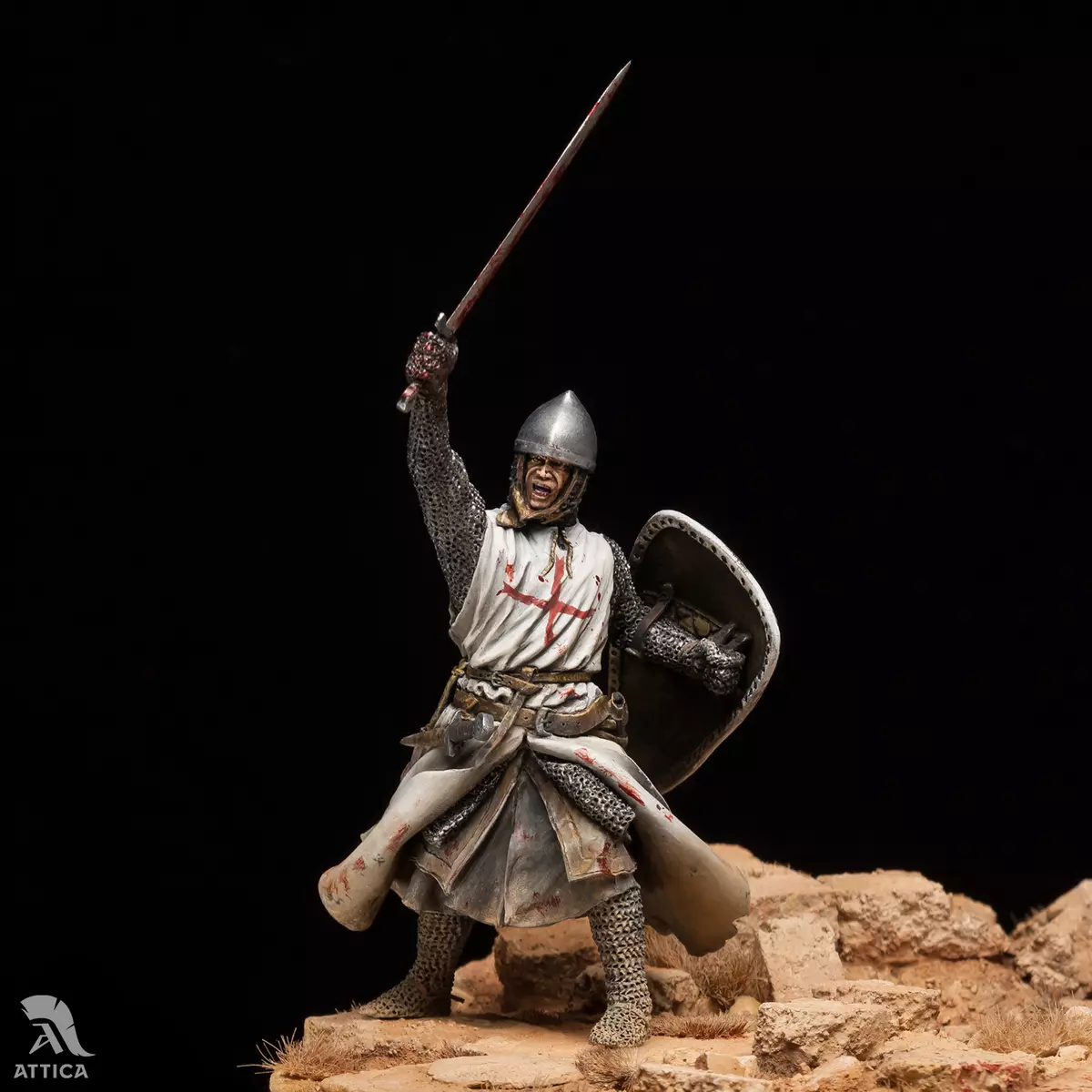 Grand Master of the Knights Templar 54mm Painted Tin Toy Soldier