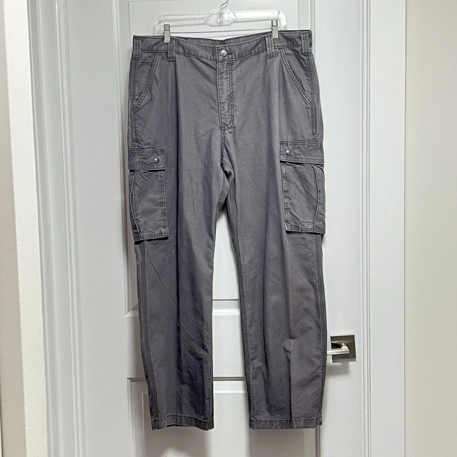 Carhartt Cargo Pants Gray Mens Relaxed Fit Actual Sz 38x30