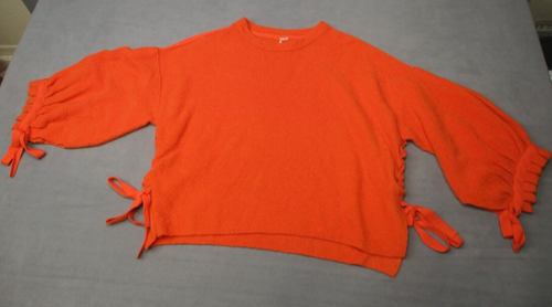 Free People Everlasting Cashmere Oversize Pullover Sweater Size XS/S Orange Ties - Picture 2 of 10