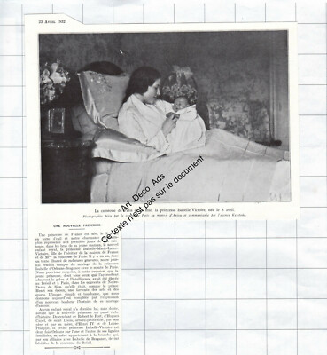 1932 Geburt der Prinzessin von Frankreich Isabelle-Victoire La Comtesse de Paris