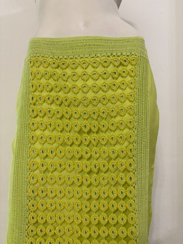 CUSTO BARCELONA Gonna verde decorazione crochet perline Tg S - NUOVO - Imagen 3 de 11