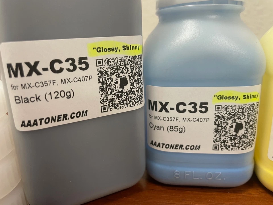 (120g/85g) 4 Toner Refill for Sharp MX-C357F, MX-C407P (​MX-C35, MXC35) - Image 3 of 4