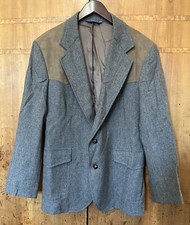 Pendleton Vintage Chevron Western Blazer with Suede Elbow and Shoulder Trim 42