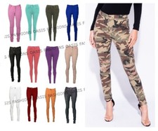 NEW LADIES SKINNY COLOURED JEGGINGS STRETCH TROUSER LEGGINGS PLUS SIZES 2 - 22