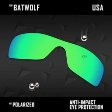 iROX Polarized Replacement Lenses for-Oakley Batwolf OO9101  - Emerald Green